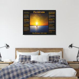 Toile Desiderata avec voilier au coucher du soleil