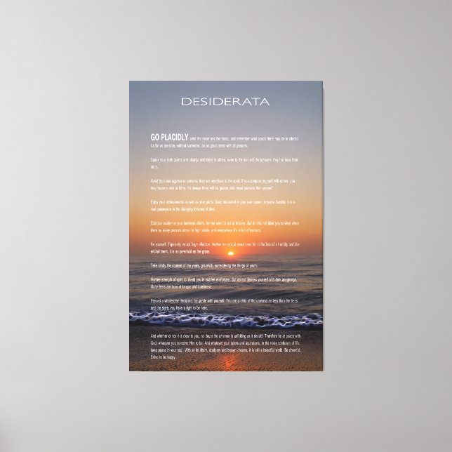 Toile DESIDERATA Beach Golden Sunrise Photo Imprimer (Recto)
