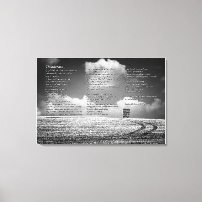 Toile Desiderata Poem, Art Fine Anglais Harvest (Recto)
