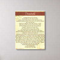 DESIDERATA Poem=Max Ehrmann=Toile à grains de bois