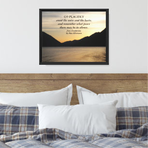 Toile Desiderata Verse Lac Sunset Photo