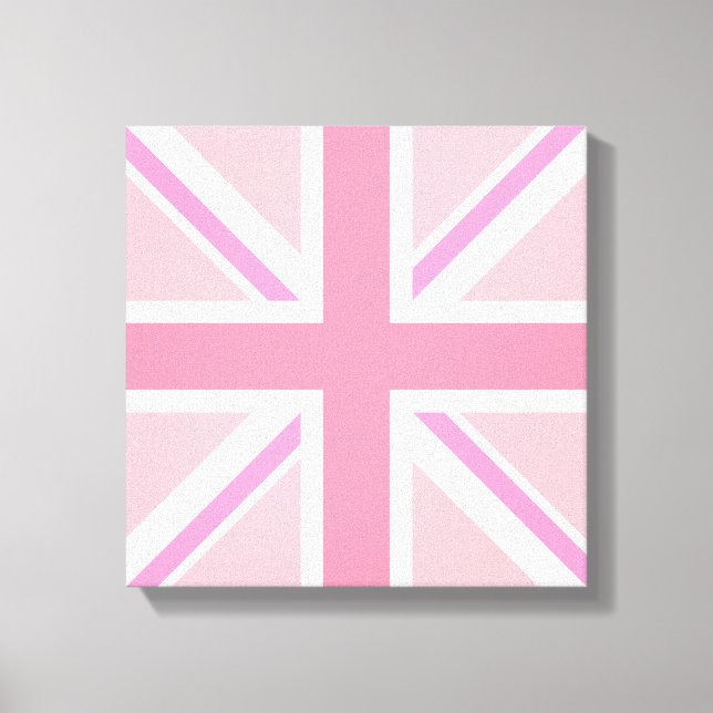 Toile Design Carré Union Jack rose/Drapeau (Recto)