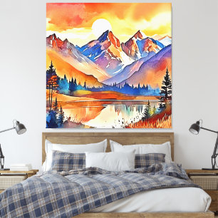 Toile Design d'art de Sunset Mountain