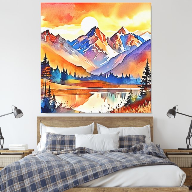 Toile Design d'art de Sunset Mountain (Insitu(Chambre))