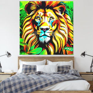 Toile Design d'art pop de Jungle Lion
