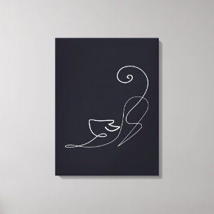 Toile Design de chat noir   Cute chat