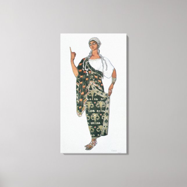 Toile Design de costume de Phedre, 1917 (litho couleur) (Recto)