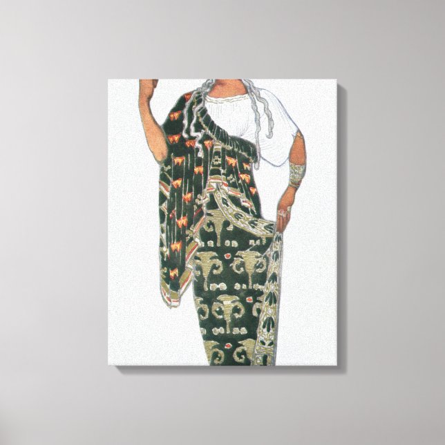 Toile Design de costume de Phedre, 1917 (litho couleur) (Recto)