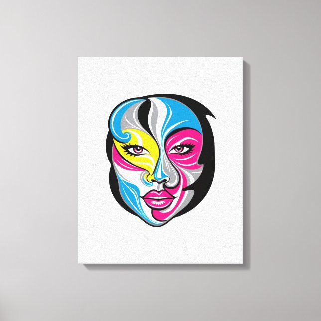 Toile Design de logo Face Art Abstrait (Recto)