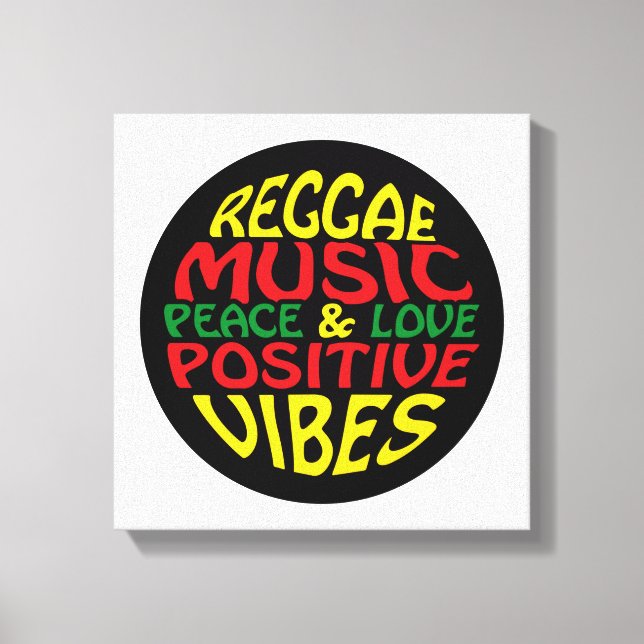 Toile Design de reggae avec des paroles et des citations (Recto)