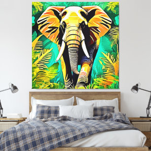 Toile Design de scène Eléphant de la Jungle
