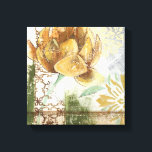 Toile Design Fresque décoratif avec Fleur Globe<br><div class="desc">Cette fresque décorée par Megan Meagher présente une fleur du globe. Un arrière - plan abstrait entoure la fleur, créant une ambiance surréaliste qui contraste avec la fleur réaliste.</div>