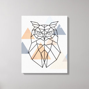 Toile Design géometric owl