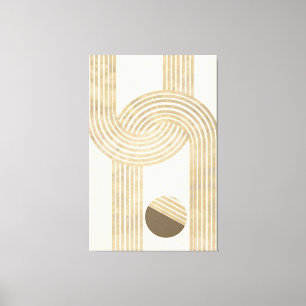 Toile Design moderne avec rayures beige et jaune