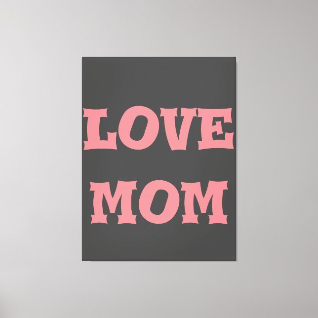 Toile Design moderne élégant_deep_grey_pink_love maman_d (Recto)