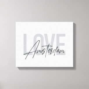 Toile Design moderne, simple, chic, cool Love Amsterdam