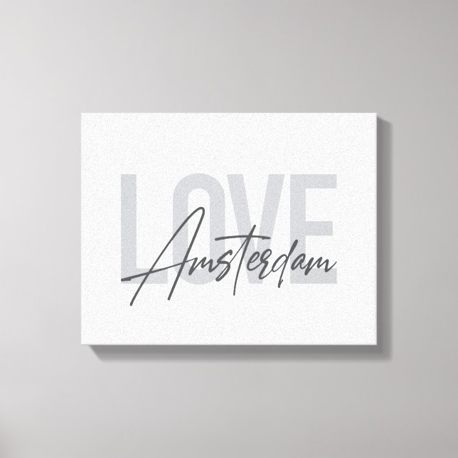 Toile Design moderne, simple, chic, cool Love Amsterdam (Recto)
