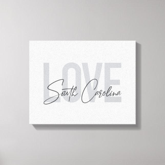 Toile Design moderne, simple, cool Love South Carolina (Recto)
