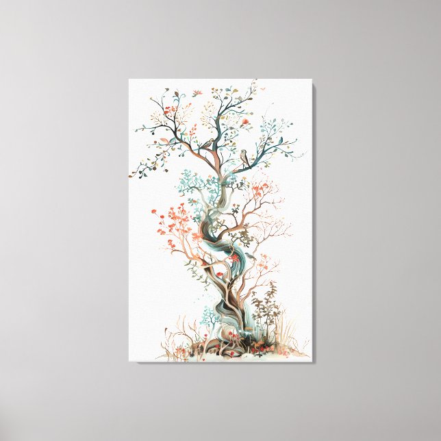 Toile design Plant - Artistic Floral Tree (Recto)