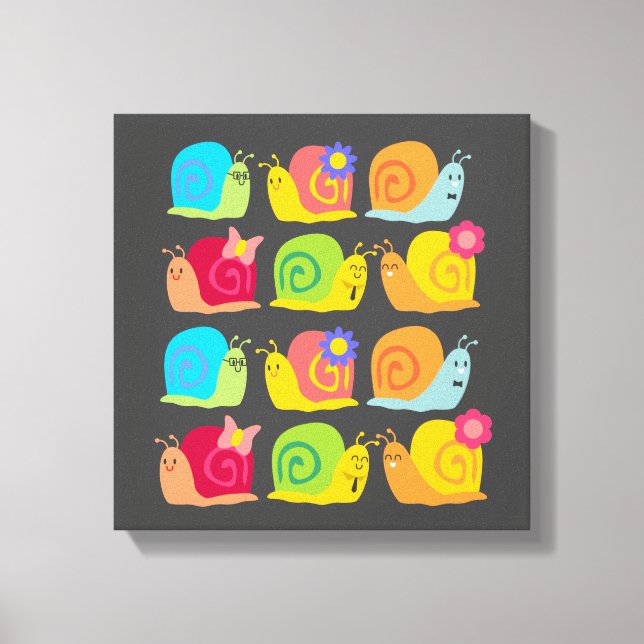 Toile Design pour enfants d'escargots mignons (Recto)