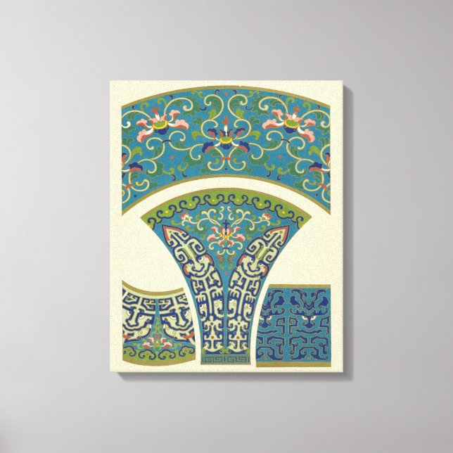 Toile Designs orientaux bleus avec facettes souriantes (Recto)
