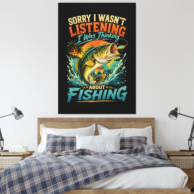 Toile Désolé, je pensais à la pêche (Insitu(Chambre))