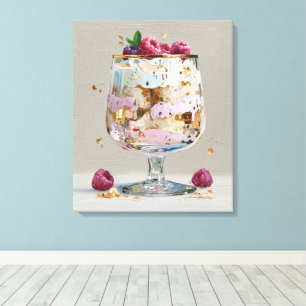 Toile Dessert élégant aux framboises en impasto