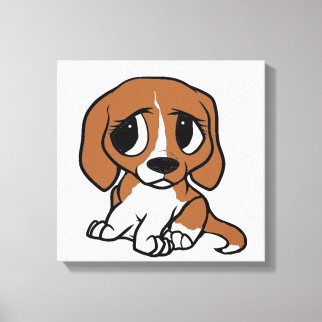 Toile dessin animé beagle rouge blanc (Recto)