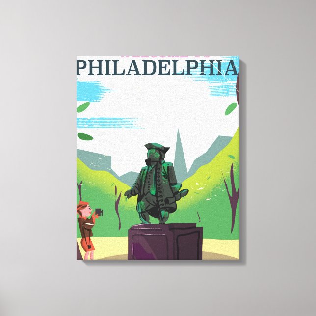 Toile Dessin animé de Benjamin Franklin à Philadelphie (Recto)