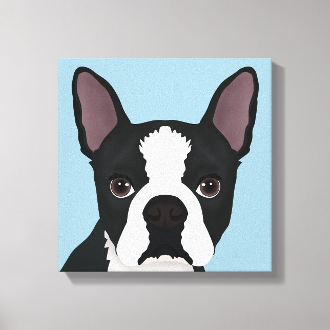 Toile dessin animé de boston terrier (Recto)