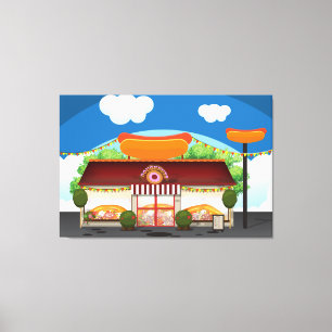 Toile Dessin animé de restaurant de fast-food