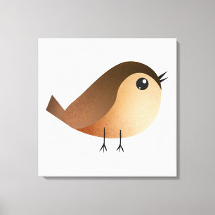 Toile Dessin animé d'oiseau moineau mignon