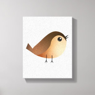 Toile Dessin animé d'oiseau moineau mignon