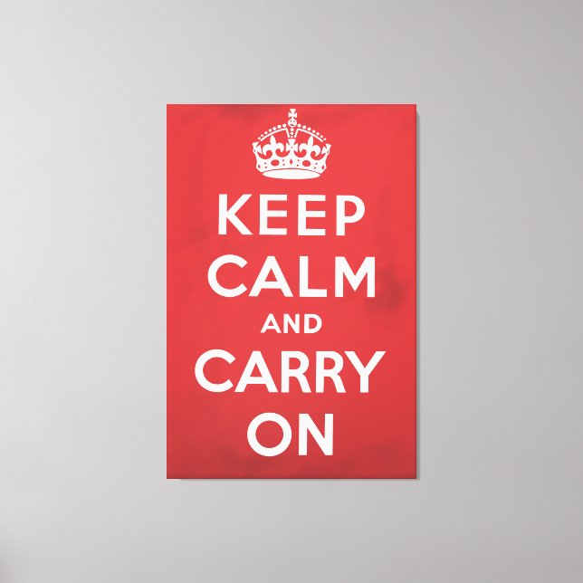 Toile Dessin animé Keep Calm and Carry On (Recto)