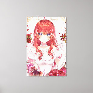 Toile dessin animé vertical filles Premium Wrapped Canva