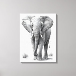 Toile Dessin au crayon éléphant