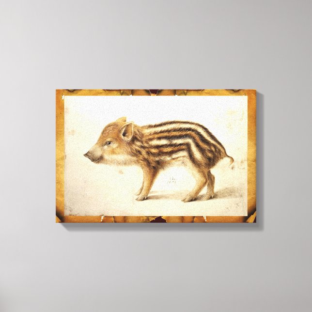 TOILE DESSIN D'ANIMAL PORCELET SANGLIER (Recto)