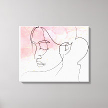 Dessin d'art de trait Femme contour de mur Art