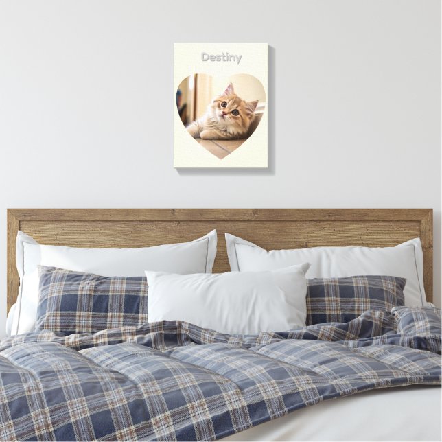 Toile Dessin de chat en forme de cœur (Insitu(Chambre))