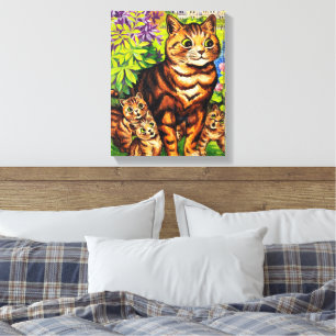 Toile Dessin de chat et chatons mignons par Louis Wain