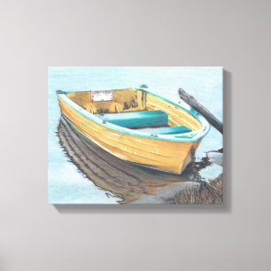 Toile Dessin de crayon couleur d'un bateau jaune