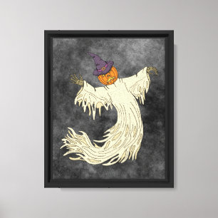 Toile Dessin de fantôme à tête de citrouille pour Hallow