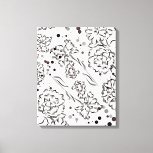 Toile Dessin de fleurs vintages de Zinnia