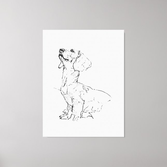 Toile Dessin de joli teckel, parent de chien (Recto)