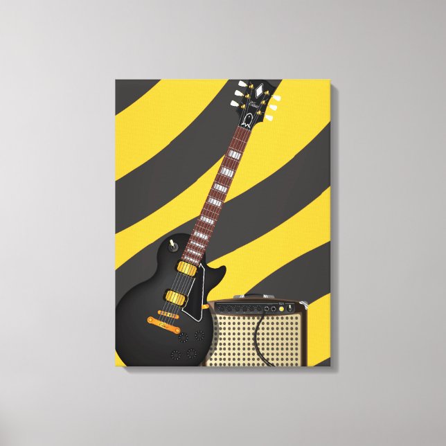 Toile Dessin de la Guitare du Blues (Recto)