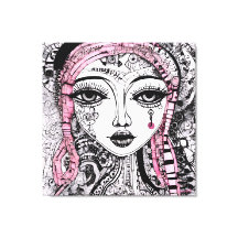 DESSIN DE LIGNE DÉTAILLÉE DE PORTRAIT BLANC NOIR