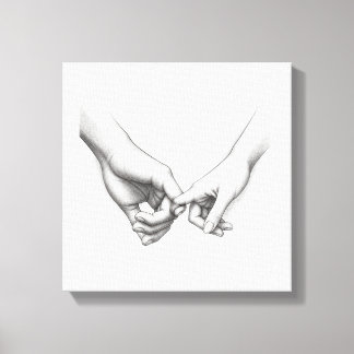 Toile Dessin de mains de couple prometteur à colorier