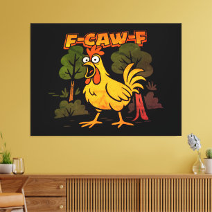 Toile Dessin de poulet amusant – Humour animal de dessin