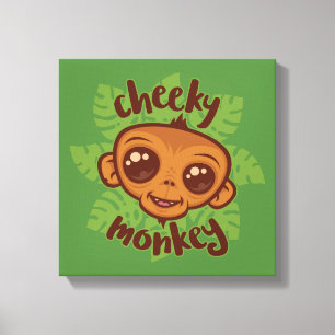 Toile Dessin de primate de bande dessinée mignon singe m