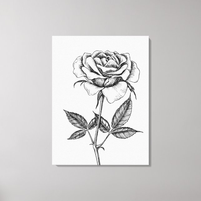Toile Dessin de rose (Recto)
